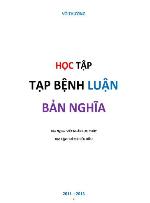 Học Tập Tập Bệnh Luận Bản Nghĩa