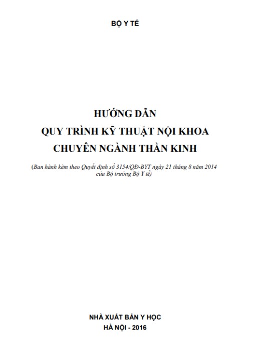 Hướng Dẫn Quy Trình Kỹ Thuật Nội Khoa Chuyên Ngành Thần Kinh
