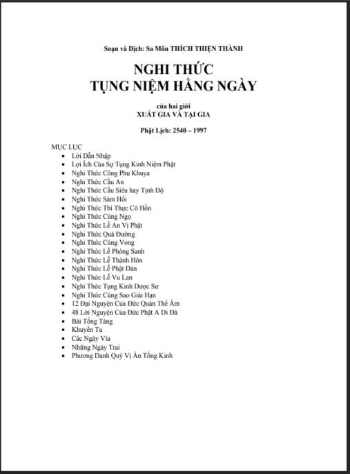 Nghi thức tụng niệm hằng ngày