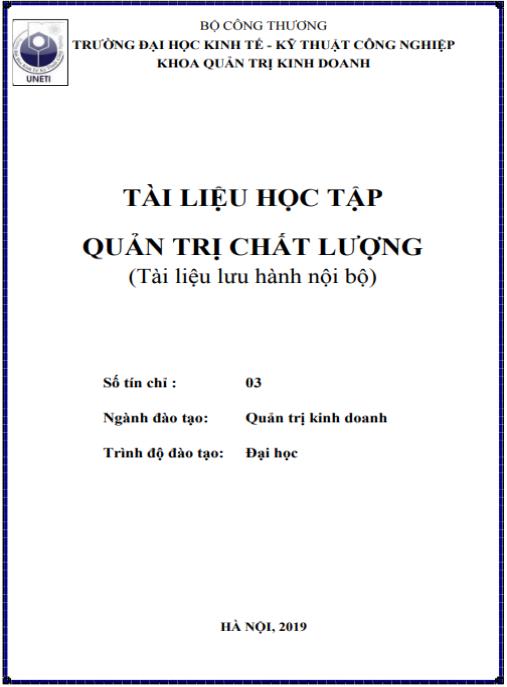 Quản trị chất lượng