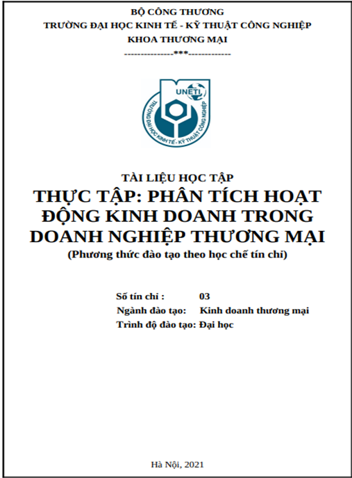 học tập Phân tích hoạt động kinh doanh trong doanh nghiệp thương mại