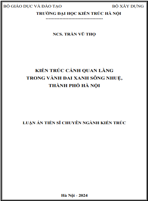 Tổ chức kiến trúc cảnh quan làng trong vành đai xanh Sông Nhuệ, Thành phố Hà Nội